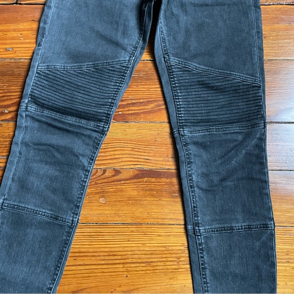 All Saints Moto Biker Skinny Jeans Size 28 Washed Black - Picture 13 of 13